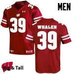 Men's Wisconsin Badgers NCAA #39 Jake Whalen Red Authentic Under Armour Big & Tall Stitched College Football Jersey CX31R37GH